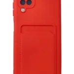 Uray store Samsung Galaxy A12 Kılıf Kelvin Kartvizitli Silikon - Kırmızı
