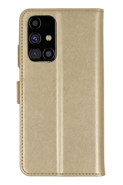 Uray store Samsung Galaxy M31S Kılıf Trend S Plus Kapaklı Kılıf - Gold