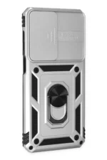 Uray store Samsung Galaxy M33 Kılıf Pars Lens Yüzüklü Silikon - Gümüş - Görsel 2