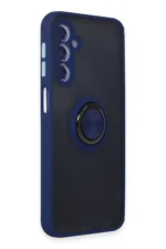 Uray store Samsung Galaxy M34 5G Kılıf Montreal Yüzüklü Silikon Kapak - Lacivert - Görsel 2