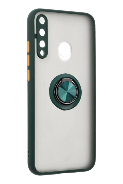 Uray store Huawei P40 Lite E Montreal Yüzüklü Silikon Kapak - Yeşil