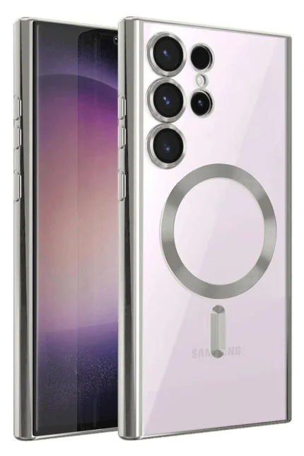 Uray store Samsung Galaxy S25 Ultra Kılıf Kross Magneticsafe Kapak - Gümüş
