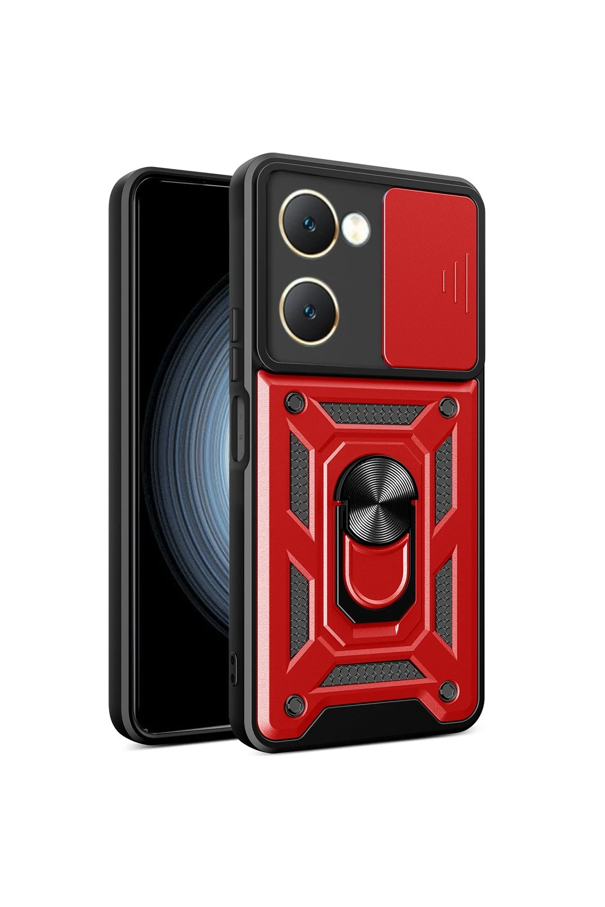 newface-vivo-y18-kilif-pars-lens-yuzuklu-silikon-kirmizi-default Uray store Vivo Y18 Kılıf Pars Lens Yüzüklü Silikon - Kırmızı - Görsel 1