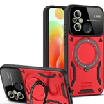 Uray store Xiaomi Redmi 12C Kılıf Joy Lens Standlı Kapak - Kırmızı
