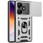 Uray store Xiaomi Redmi 13 4G Kılıf Pars Lens Yüzüklü Silikon - Gümüş