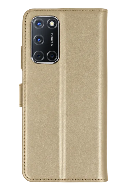 Uray store Oppo A52 Trend S Plus Kapaklı Kılıf - Gold