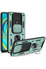 Uray store Xiaomi Redmi Note 9 Pro Kılıf Pars Lens Yüzüklü Silikon - Yeşil