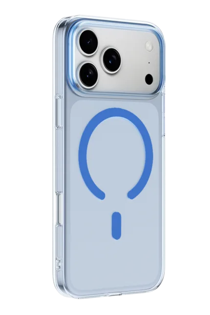 Uray store Apple iPhone 18 Pro Combo Sert Şeffaf Magsafe Kapak - Açık Mavi