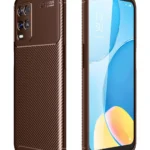 Uray store Oppo A54 4G Kılıf Auto Focus Karbon Kapak - Kahverengi