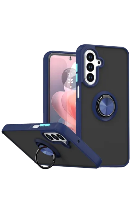 Uray store Samsung Galaxy A37 5G Montreal Yüzüklü Silikon Kapak - Lacivert