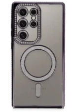 Uray store Samsung Galaxy S24 Ultra Kılıf Joke Simli Magneticsafe Kılıf - Derin Mor - Görsel 2
