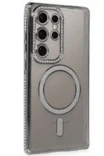 Uray store Samsung Galaxy S24 Ultra Kılıf Joke Simli Magneticsafe Kılıf - Gri