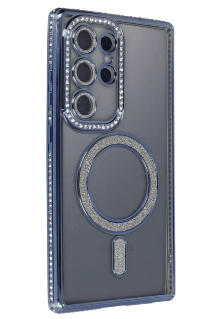Uray store Samsung Galaxy S24 Ultra Kılıf Joke Simli Magneticsafe Kılıf - Lacivert