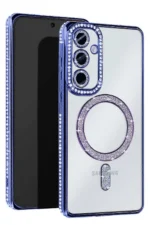 Uray store Samsung Galaxy S25 Plus Kılıf Joke Simli Magneticsafe Kılıf - Mavi