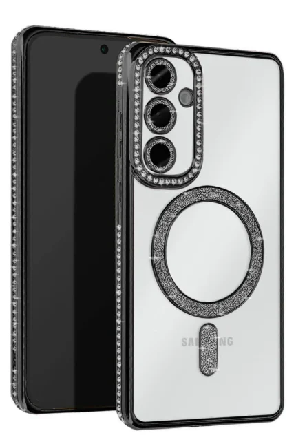 Uray store Samsung Galaxy S25 Plus Kılıf Joke Simli Magneticsafe Kılıf - Siyah