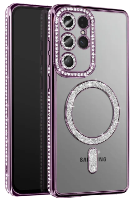 Uray store Samsung Galaxy S26 Ultra Joke Simli Magneticsafe Kılıf - Derin Mor