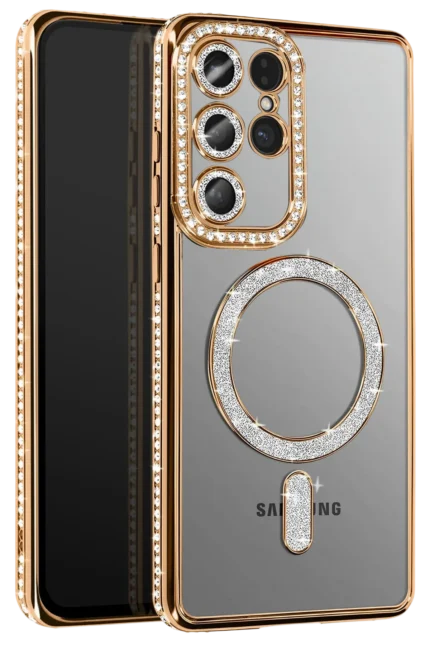 Uray store Samsung Galaxy S26 Ultra Joke Simli Magneticsafe Kılıf - Gold