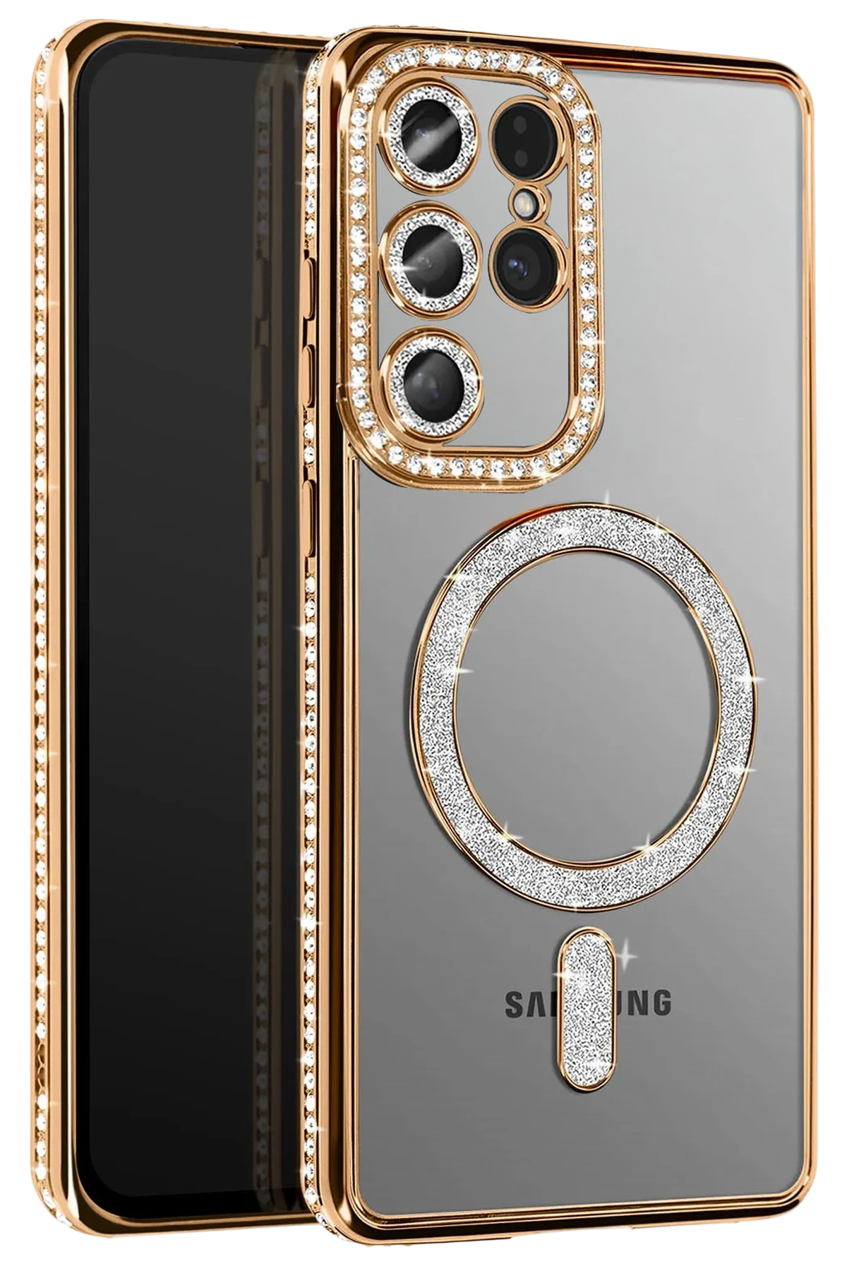 newface-samsung-galaxy-s26-ultra-joke-simli-magneticsafe-kilif-gold-default Uray store Samsung Galaxy S26 Ultra Joke Simli Magneticsafe Kılıf - Gold - Görsel 1