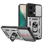 Uray store Xiaomi Poco X6 Kılıf Pars Lens Yüzüklü Silikon - Gümüş