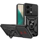 Uray store Xiaomi Poco X6 Kılıf Pars Lens Yüzüklü Silikon - Siyah