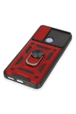 Uray store Xiaomi Redmi 12C Kılıf Pars Lens Yüzüklü Silikon - Kırmızı - Görsel 5