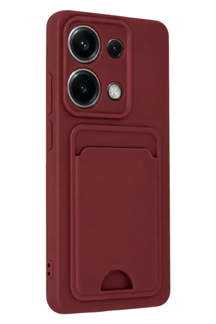 Uray store Xiaomi Redmi Note 13 Pro 4G Kılıf Kelvin Kartvizitli Silikon - Bordo