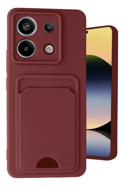 Uray store Xiaomi Redmi Note 13 Pro 5G Kılıf Kelvin Kartvizitli Silikon - Bordo
