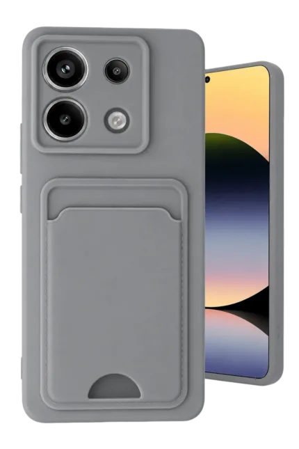 Uray store Xiaomi Redmi Note 13 Pro 5G Kılıf Kelvin Kartvizitli Silikon - Gri
