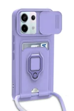 Uray store Xiaomi Redmi Note 13 Pro 5G Kılıf Zuma Kartvizitli Yüzüklü Silikon - Lila
