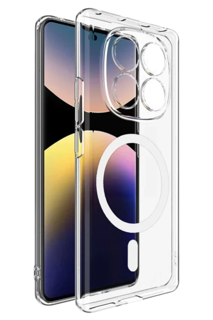 Uray store Xiaomi Redmi Note 14 Pro 4G Combo Sert Şeffaf Magsafe Kapak - Şeffaf