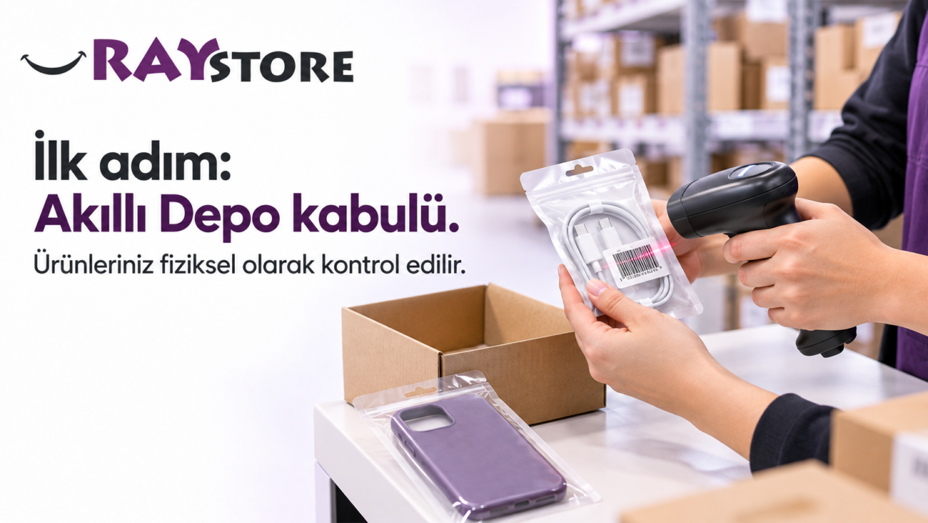 Akıllı Depo kabulünde ürün barkodunun kontrol edilmesini anlatan görsel